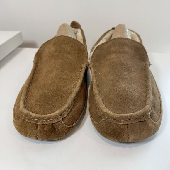 Eddie Bauer Loafer Moccasin Slippers  Suede Leather Jesse Tan Sz 13 XXL - Picture 2 of 9